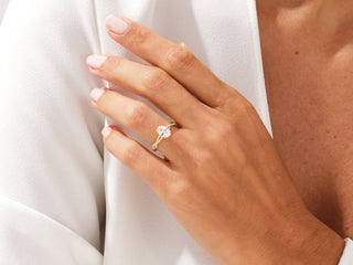 1.5CT Oval Cut Moissanite Diamond Infinity  Pave Engagement Ring