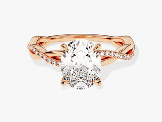 2.0CT Oval  Moissanite Diamond Infinity Pave Engagement Ring