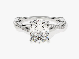 2.0CT Oval  Moissanite Diamond Infinity Pave Engagement Ring