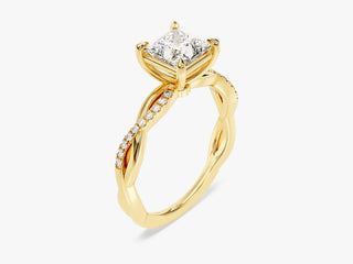 1.0CT Princess Moissanite Diamond Infinity Pave Engagement Ring