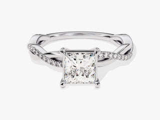 1.0CT Princess Moissanite Diamond Infinity Pave Engagement Ring