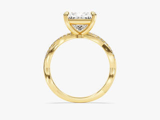 2.0CT Princess Moissanite Diamond Infinity Pave Engagement Ring