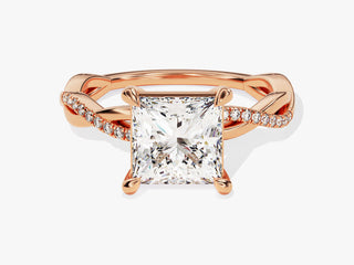 2.0CT Princess Moissanite Diamond Infinity Pave Engagement Ring