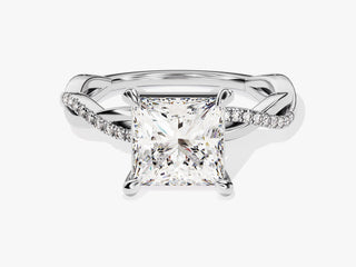 2.0CT Princess Moissanite Diamond Infinity Pave Engagement Ring