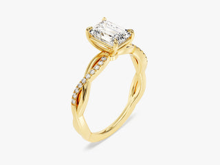1.0CT Radiant Moissanite Diamond Infinity Pave Engagement Ring