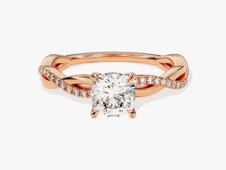 1.0CT Cushion Moissanite Diamond Infinity Pave Engagement Ring