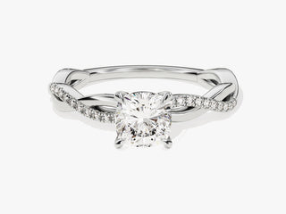 1.0CT Cushion Moissanite Diamond Infinity Pave Engagement Ring