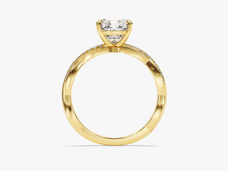 2.0CT Cushion Moissanite Diamond Infinity Pave Engagement Ring