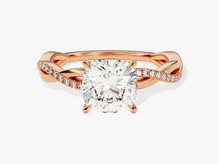 2.0CT Cushion Moissanite Diamond Infinity Pave Engagement Ring