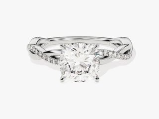 2.0CT Cushion Moissanite Diamond Infinity Pave Engagement Ring