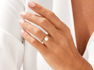 2.0CT Cushion Moissanite Diamond Infinity Pave Engagement Ring