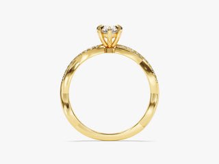 1.0CT Pear  Moissanite Diamond Infinity Pave Engagement Ring