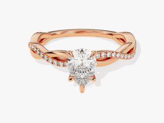 1.0CT Pear  Moissanite Diamond Infinity Pave Engagement Ring