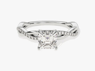 1.0CT Princess Moissanite Diamond Infinity  Pave Engagement Ring