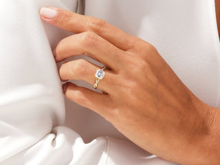 1.0CT Princess Moissanite Diamond Infinity  Pave Engagement Ring