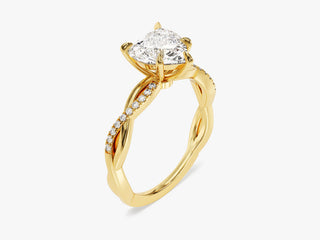 1.5CT Heart Shape  Moissanite Diamond Infinity Style Pave Engagement Ring