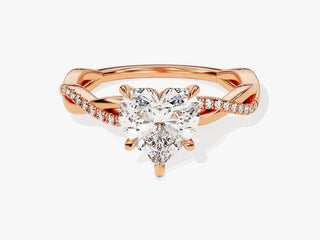 1.5CT Heart Shape  Moissanite Diamond Infinity Style Pave Engagement Ring