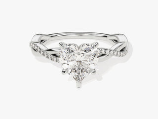 1.5CT Heart Shape  Moissanite Diamond Infinity Style Pave Engagement Ring