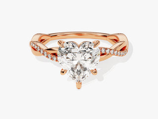 2.0CT Heart Shape Moissanite Diamond Infinity Pave Engagement Ring