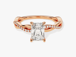 1.0CT Radiant  Moissanite Diamond Infinity Style Pave Engagement Ring