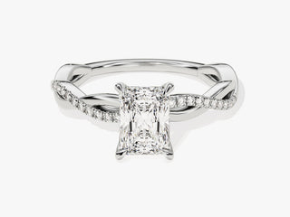 1.0CT Radiant  Moissanite Diamond Infinity Style Pave Engagement Ring