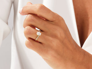 1.0CT Radiant  Moissanite Diamond Infinity Style Pave Engagement Ring