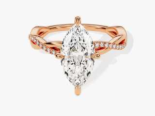 2.0CT Marquise Moissanite Diamond Infinity Pave Engagement Ring