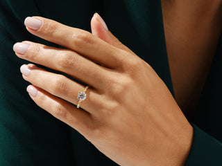 1.0CT  Round Moissanite Diamond Antique Engagement Ring