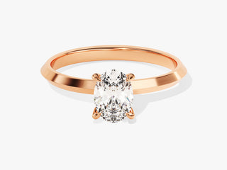1.0CT Oval Moissanite Diamond Solitaire Engagement Ring