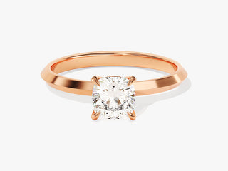 1.0CT Cushion Moissanite Diamond  Solitaire Engagement Ring