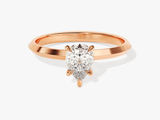 1.0CT Pear Moissanite Diamond Solitaire Engagement Ring