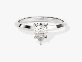 1.0CT Pear Moissanite Diamond Solitaire Engagement Ring