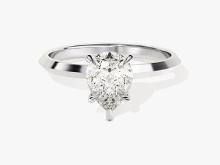 1.5CT Pear Moissanite Diamond Solitaire Engagement Ring