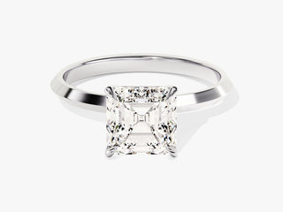 2.0CT Asscher Moissanite Diamond  Solitaire Engagement Ring
