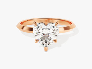 2.0CT Heart Shape  Moissanite Diamond  Solitaire Engagement Ring