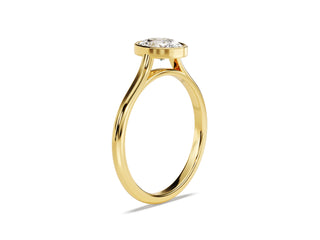 1.0CT Oval Diamond  Bezel Set Solitaire Engagement Ring