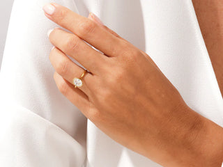 1.5CT Oval Moissanite Diamond Bezel Set Solitaire Engagement Ring