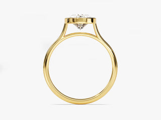 2.0CT Oval  Moissanite Diamond Bezel Set Solitaire Engagement Ring