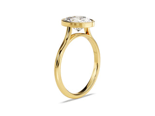 2.0CT Oval  Moissanite Diamond Bezel Set Solitaire Engagement Ring