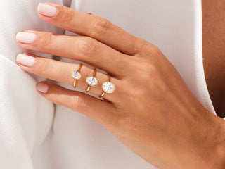 1.0CT Oval Diamond  Bezel Set Solitaire Engagement Ring