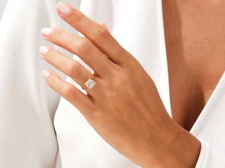 2.0CT Princess Moissanite Diamond Bezel Set Solitaire Engagement Ring