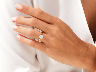 1.5CT Cushion Moissanite Diamond Bezel Set Solitaire Engagement Ring