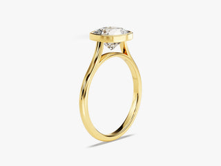 2.0CT Cushion Moissanite Diamond Bezel Set Solitaire Engagement Ring