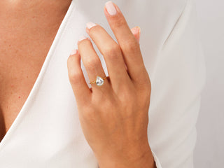 2.0CT Pear Moissanite Diamond Bezel Set Solitaire Engagement Ring