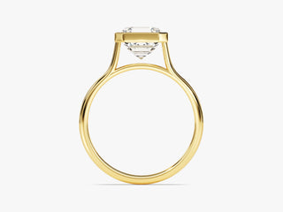 2.0CT Asscher  Moissanite Diamond Bezel Set Solitaire Engagement Ring