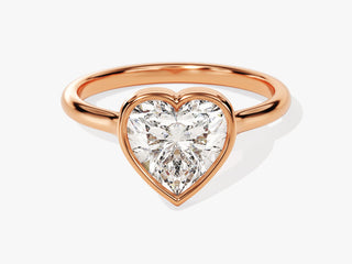 2.0CT Heart Shape Moissanite Diamond Bezel Set Solitaire Engagement Ring