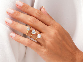 2.0CT Heart Shape Moissanite Diamond Bezel Set Solitaire Engagement Ring