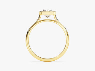 1.5CT  Moissanite Diamond Bezel Set Solitaire Engagement Ring