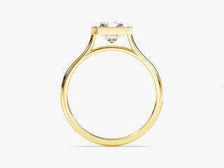 2.0CT Radiant Moissanite Diamond Bezel Set Solitaire Engagement Ring