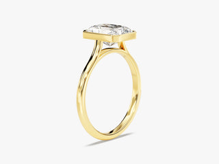 2.0CT Radiant Moissanite Diamond Bezel Set Solitaire Engagement Ring